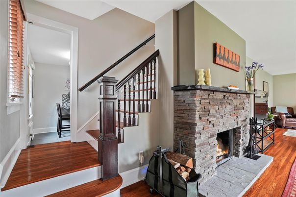 Fireplace, Interior, Wood Texture Flooring