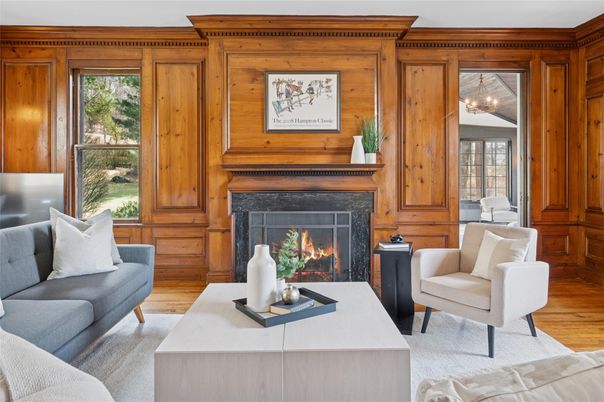 Fireplace, Interior, Living room, Wood Texture Flooring, Wooden Walls