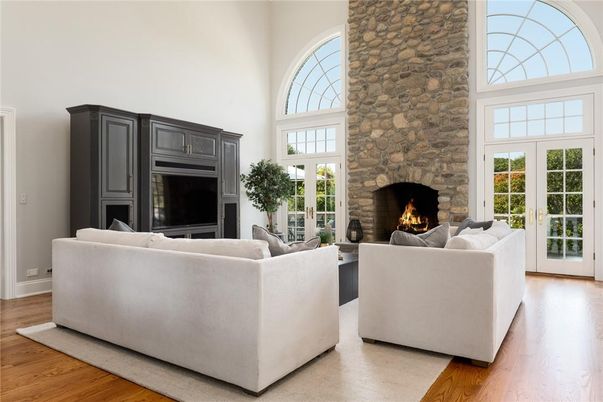 Fireplace, Interior, Living room, Stone Walls, Wood Texture Flooring