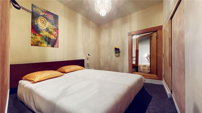 Bedroom, Chandelier, Interior