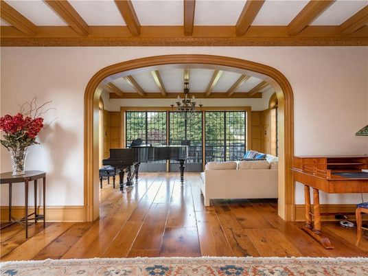 Interior, Living room, Piano, Wooden Beams, Wood Texture Flooring