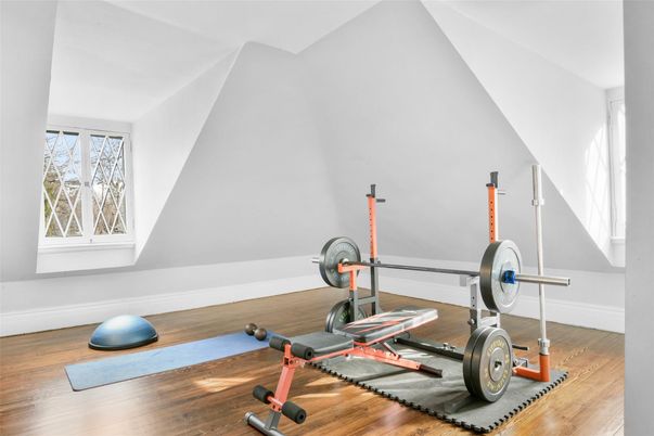 Fitness Equipment, Interior, Wood Texture Flooring