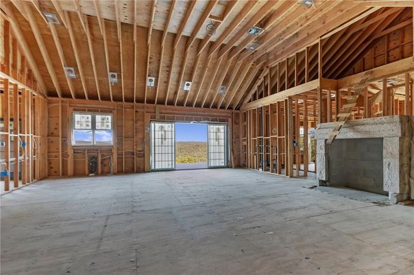 Empty room, Fireplace, Interior, Wooden Beams, Wooden Ceilings, Wooden Walls