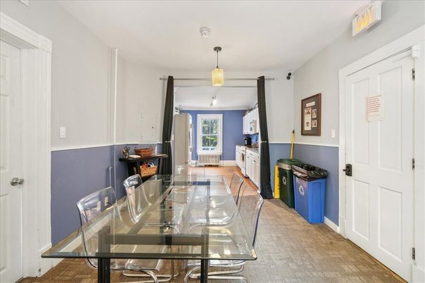 Dining room, Fireplace, Interior, Pendant Lights