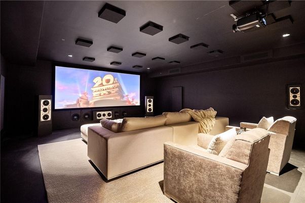 Interior, Projection Screen, Recessed Lighting, Theatre Room