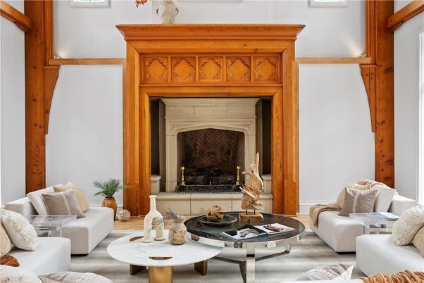 Fireplace, Interior, Living room, Wood Texture Flooring
