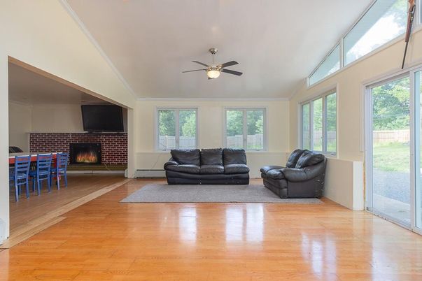 Fireplace, Interior, Wood Texture Flooring