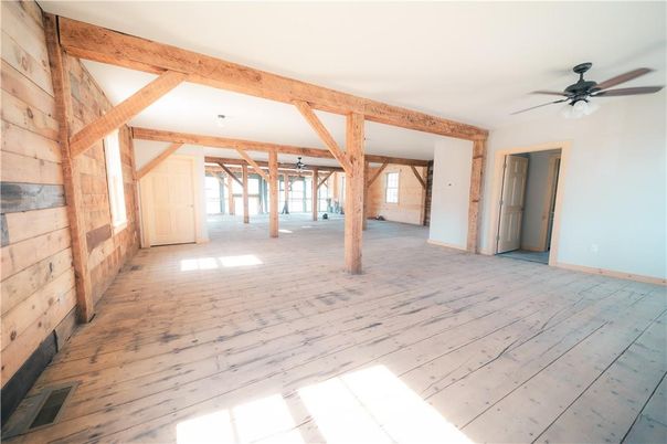 Empty room, Interior, Wooden Beams, Wood Texture Flooring