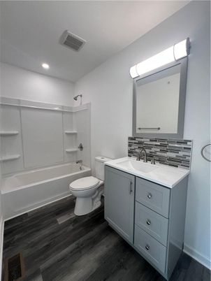 Bathroom, Interior, Recessed Lighting, Wood Texture Flooring
