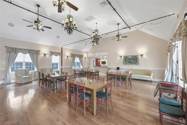 Chandelier, Dining room, Interior, Wood Texture Flooring