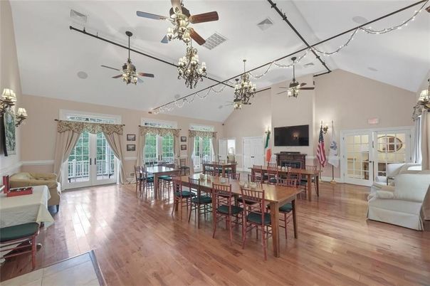 Chandelier, Dining room, Interior, Wood Texture Flooring