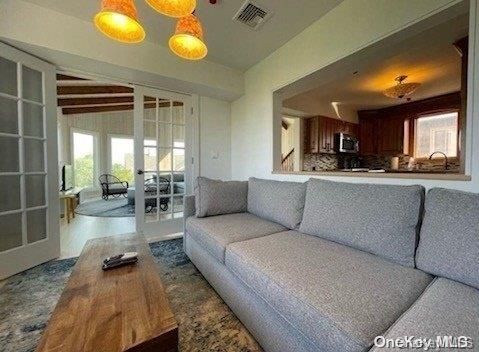 Interior, Kitchen, Living room, Stainless Steel Appliances, Wooden Beams, Wood Texture Flooring