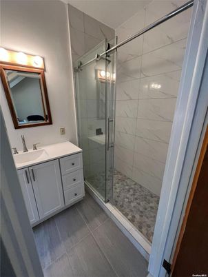 Bathroom, Glass Shower, Interior, Marble Walls