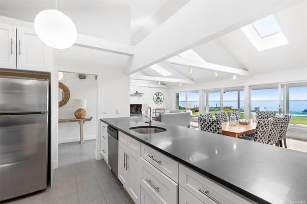 Dining room, Interior, Kitchen, Living room, Pendant Lights, Stainless Steel Appliances, Water