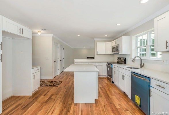 Interior, Kitchen, Recessed Lighting, Wood Texture Flooring