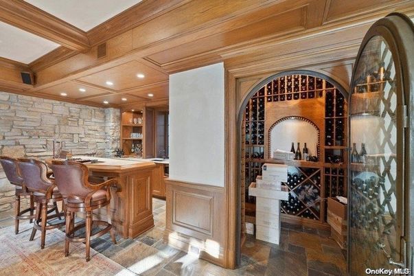 Interior, Recessed Lighting, Stone Walls, Wine Storage
