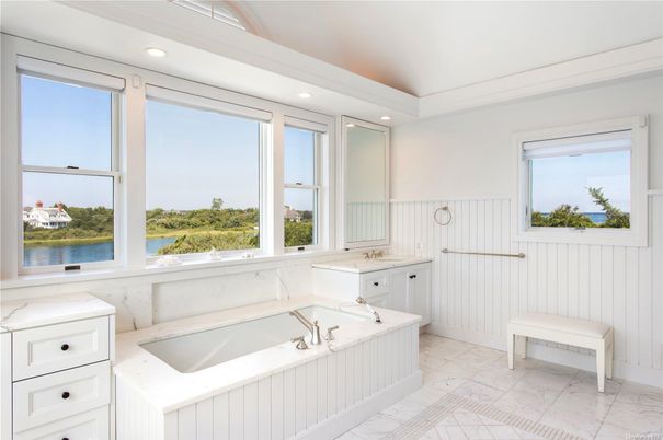 Bathroom, Interior, Marble, Recessed Lighting, Water