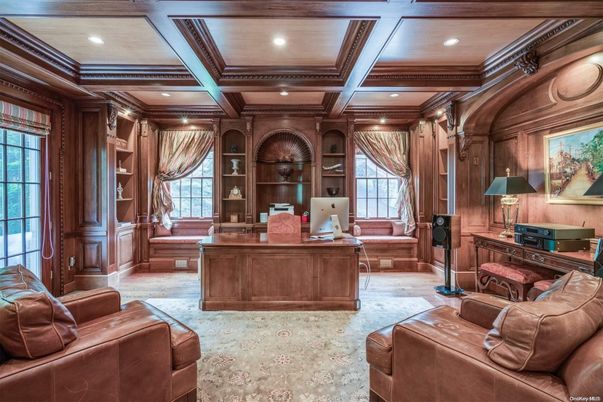 Home Office, Interior, Recessed Lighting, Wooden Beams, Wooden Ceilings, Wooden Walls
