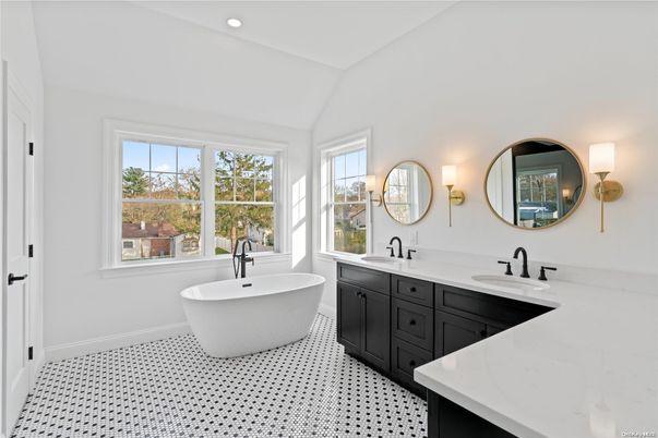 Bathroom, Dual Sink Vanities, Free Standing Baths, Interior, Recessed Lighting