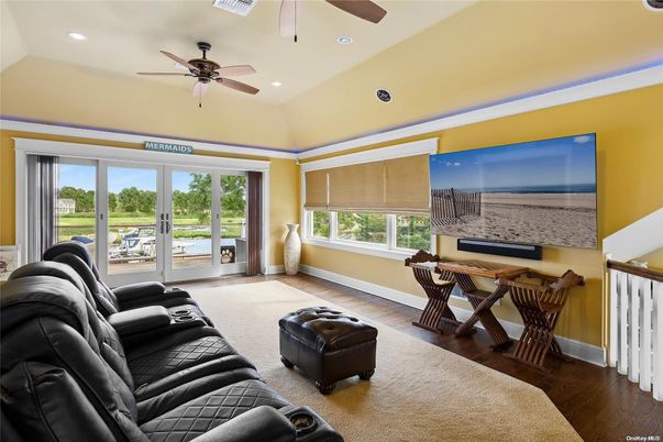 Home Theatre Room, Interior, Living room, Recessed Lighting, Wood Texture Flooring