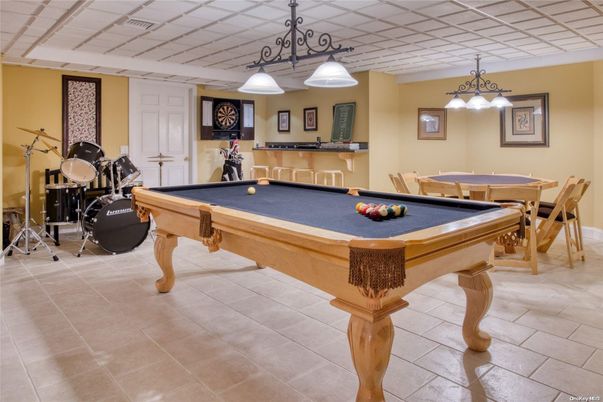 Billiard Table, Fitness Equipment, Game Room, Interior, Pendant Lights