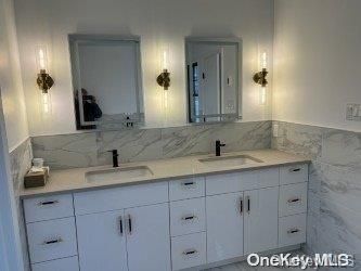 Bathroom, Dual Sink Vanities, Interior, Marble Walls