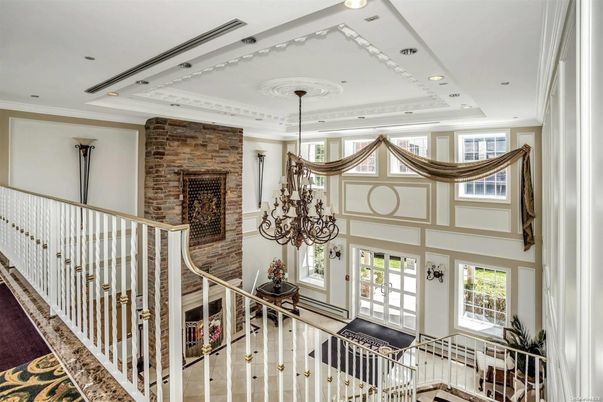 Chandelier, Fireplace, Interior, Recessed Lighting, Stone Walls