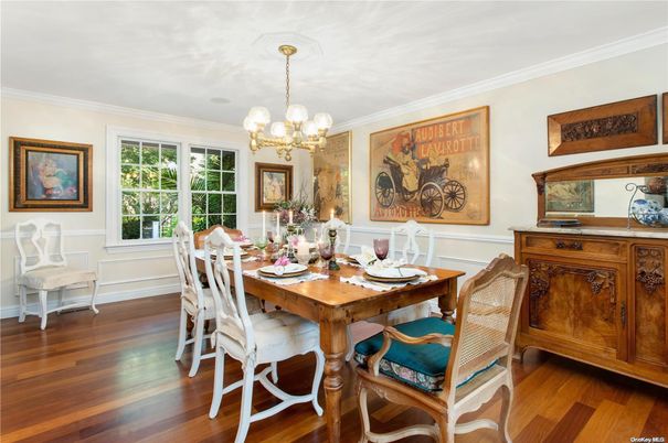 Chandelier, Dining room, Interior, Wood Texture Flooring