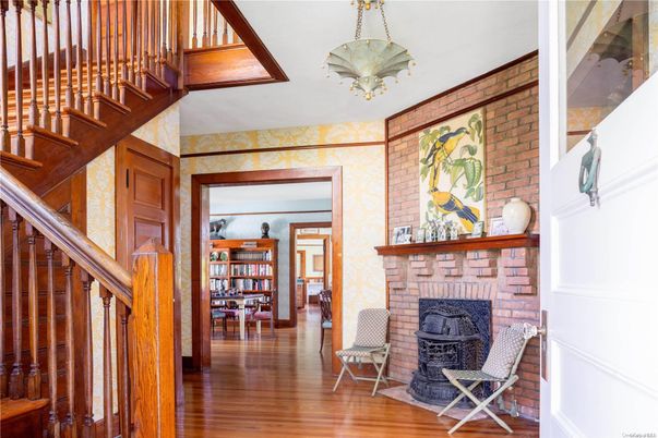 Fireplace, Interior, Stone Walls, Wood Texture Flooring