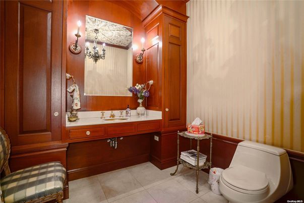 Bathroom, Chandelier, Interior