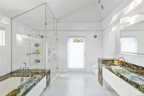 Bathroom, Glass Shower, Interior, Marble