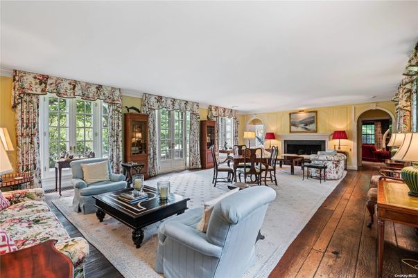 Dining room, Fireplace, Interior, Living room, Wood Texture Flooring