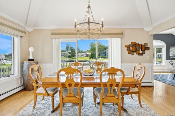 Chandelier, Dining room, Interior, Wood Texture Flooring