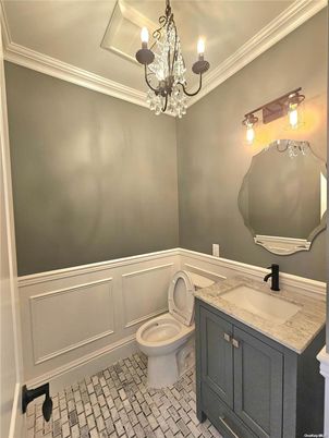 Bathroom, Chandelier, Interior