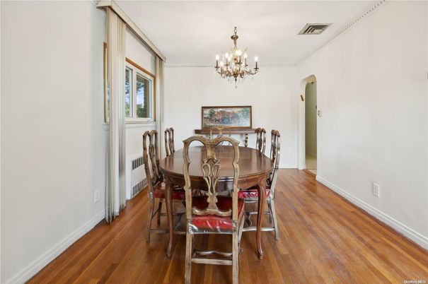 Chandelier, Dining room, Interior, Wood Texture Flooring