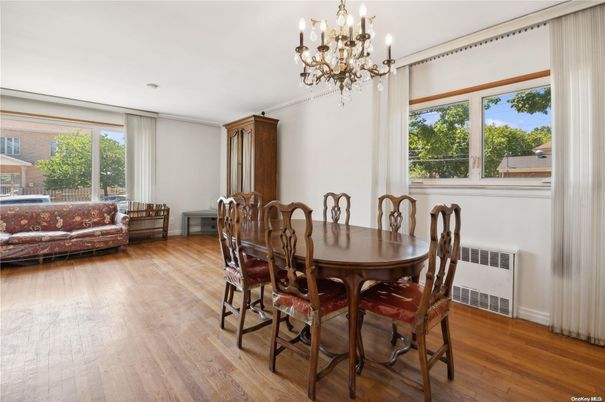 Chandelier, Dining room, Interior, Wood Texture Flooring