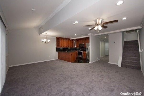 Chandelier, Empty room, Interior, Kitchen, Recessed Lighting