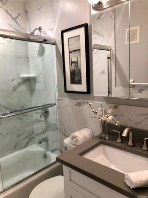 Bathroom, Glass Shower, Interior, Marble Walls