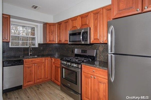 Interior, Kitchen, Stainless Steel Appliances, Wood Texture Flooring