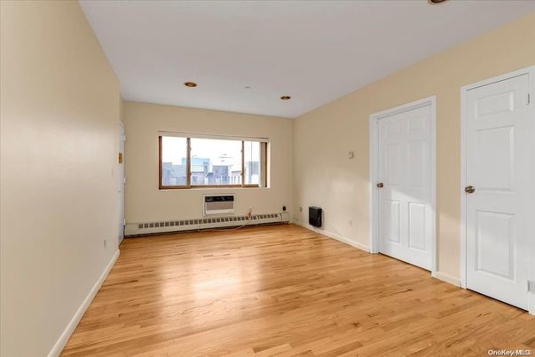 Empty room, Fireplace, Interior, Recessed Lighting, Wood Texture Flooring