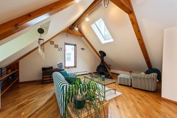 Fireplace, Interior, Living room, Pendant Lights, Wooden Beams, Wood Texture Flooring