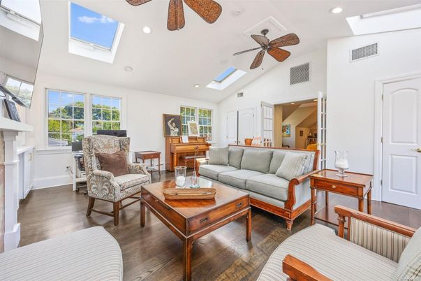 Fireplace, Interior, Living room, Piano, Recessed Lighting, Wood Texture Flooring