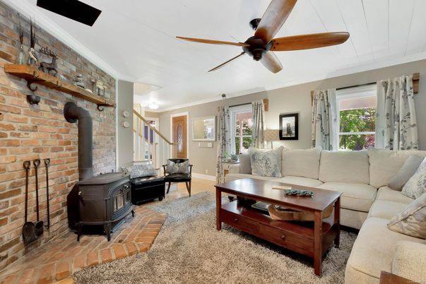 Fireplace, Interior, Living room, Stone Walls