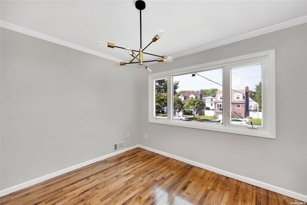 Empty room, Interior, Pendant Lights, Wood Texture Flooring