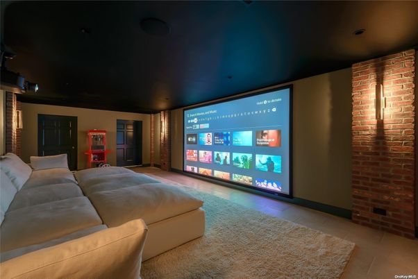 Interior, Living room, Recessed Lighting, Stone Walls