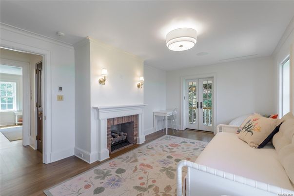 Bedroom, Fireplace, Interior, Wood Texture Flooring