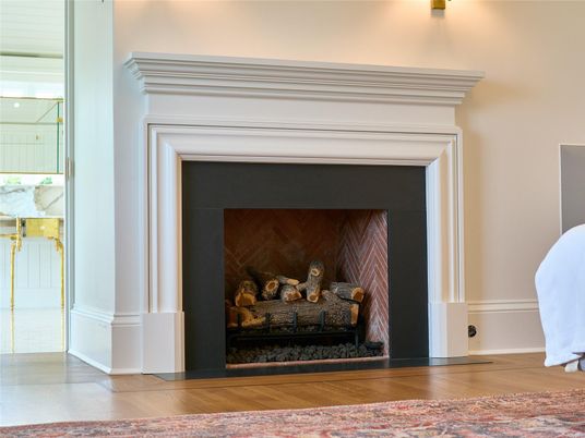 Fireplace, Interior, Wood Texture Flooring