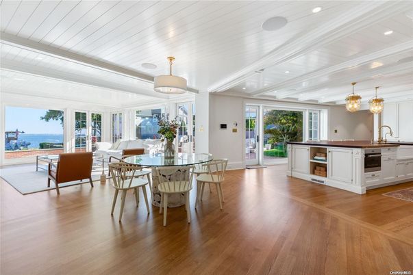 Dining room, Interior, Kitchen, Living room, Pendant Lights, Recessed Lighting, Water, Wood Texture Flooring