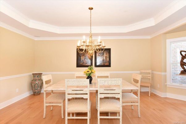 Chandelier, Dining room, Interior, Wood Texture Flooring