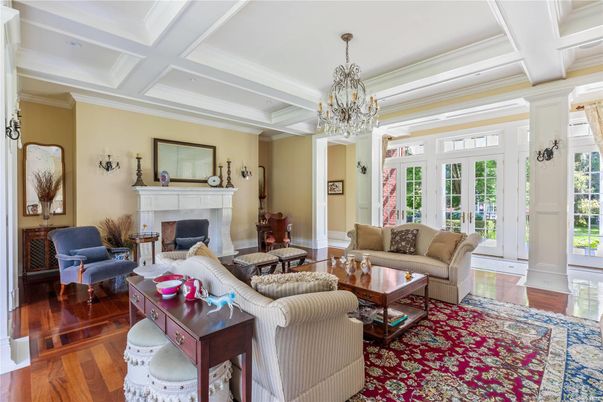 Chandelier, Fireplace, Interior, Living room, Wood Texture Flooring